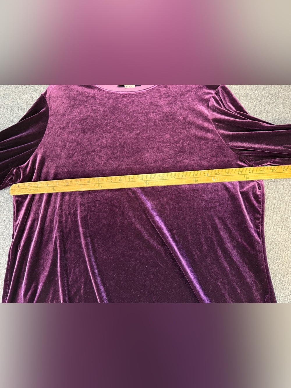 Velvet Long-Sleeve Top — Dialogue Women's Purple - Picture 6 of 7